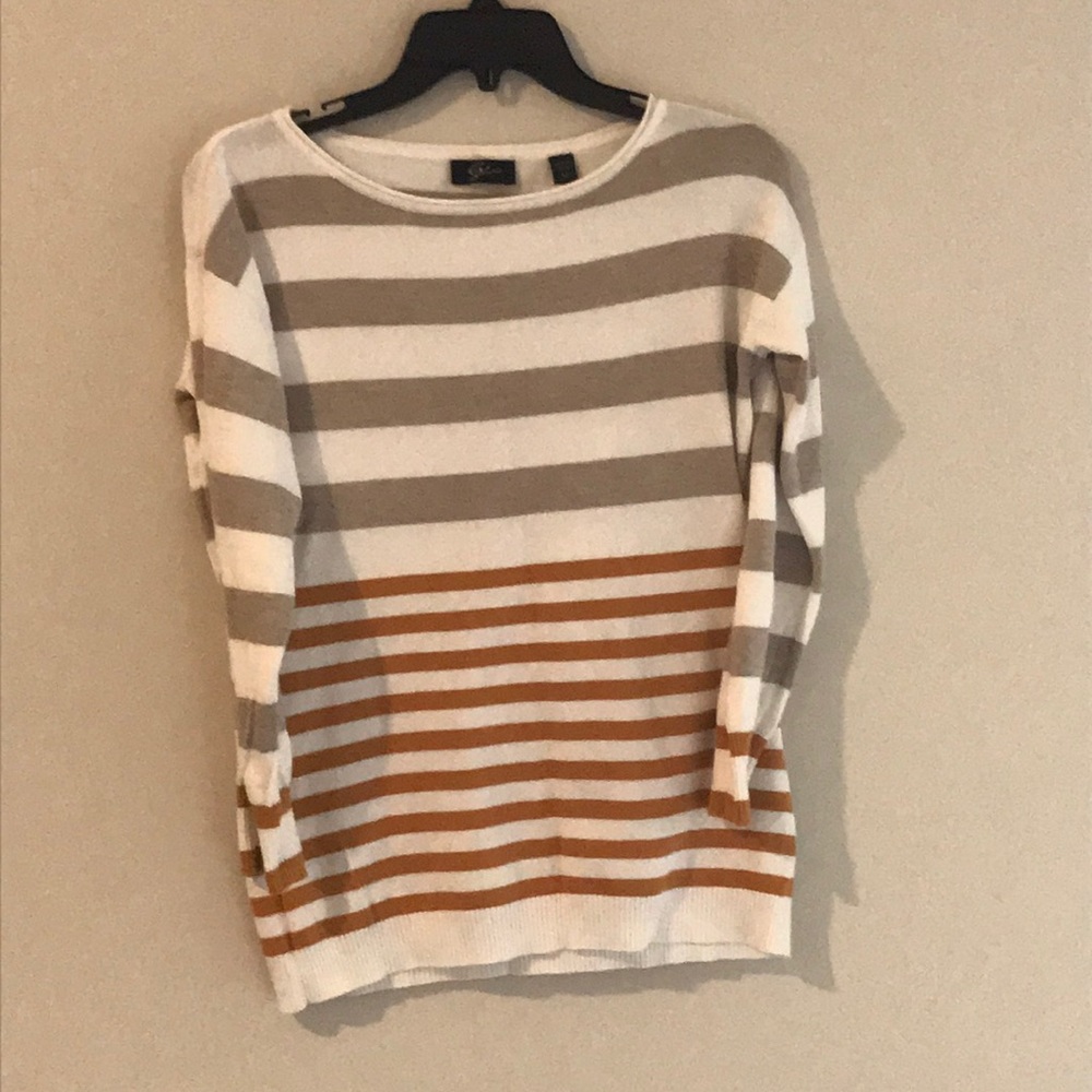Cream and Yellow Striped Sweater